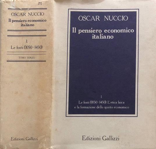 Il pensiero economico italiano vol 1, tomo III - Oscar Nuccio - copertina
