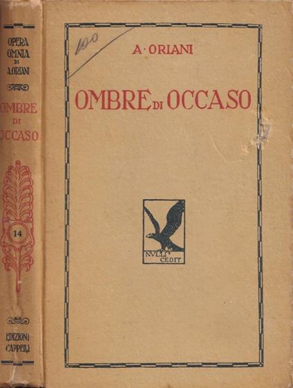 Ombre di Occaso - Alfredo Oriani - copertina