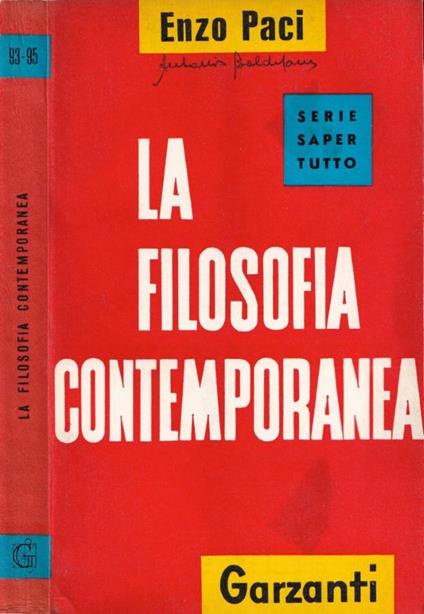 La filosofia contemporanea - Enzo Paci - copertina