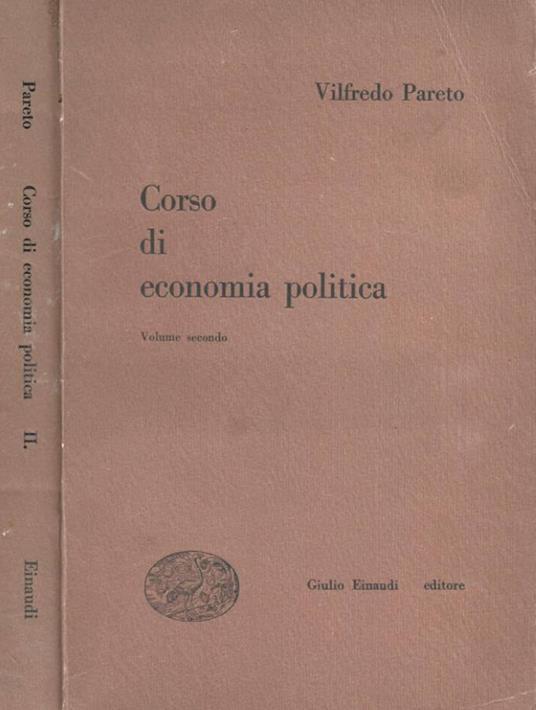 Corso di economia poitica. Volume secondo - Vilfredo Pareto - copertina