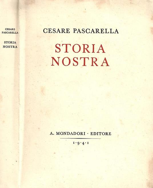 Storia nostra - Cesare Pascarella - copertina
