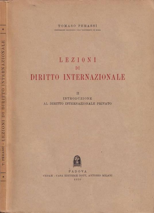Lezioni di diritto internazionale, vol. II - Tomaso Perassi - copertina
