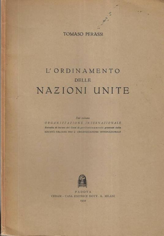 L' ordinamento delle Nazioni Unite - Tomaso Perassi - copertina
