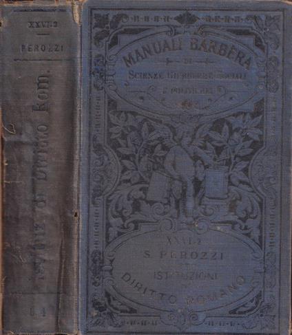 Istituzioni di diritto romano, vol. II - Silvio Perozzi - copertina