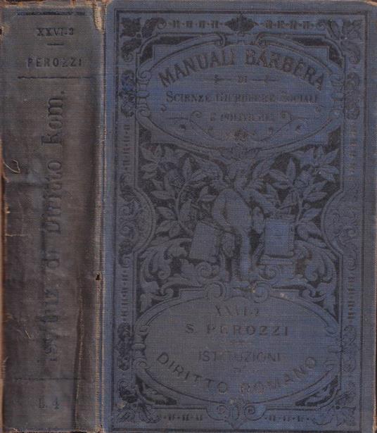 Istituzioni di diritto romano, vol. II - Silvio Perozzi - copertina
