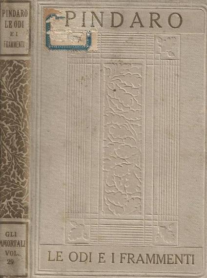 Le odi e i frammenti. Volume I - Pindaro - copertina