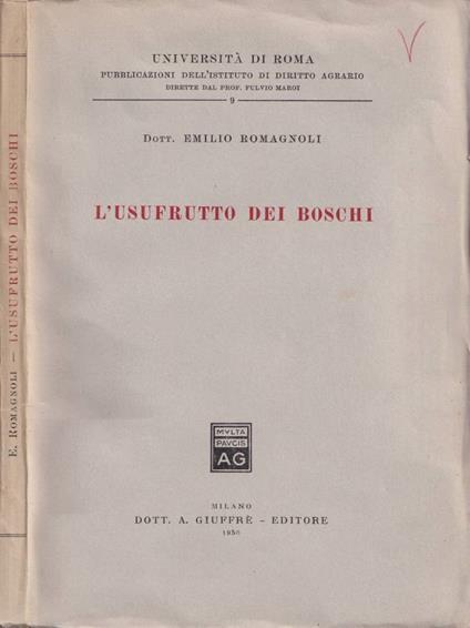 L' usufrutto dei boschi - Emilio Romagnoli - copertina