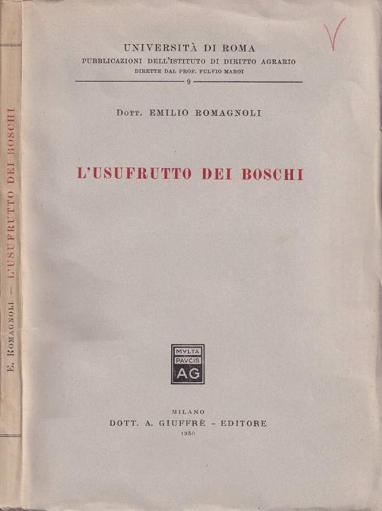 L' usufrutto dei boschi - Emilio Romagnoli - copertina