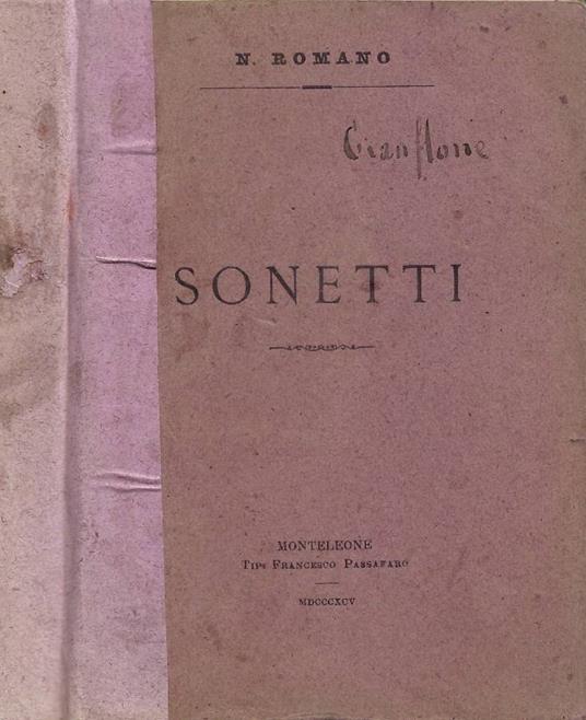 Sonetti - N. Romano - copertina