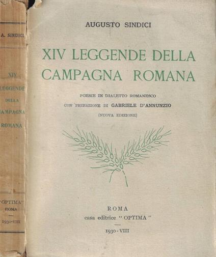 XIV leggende della campagna romana - Augusto Sindici - copertina