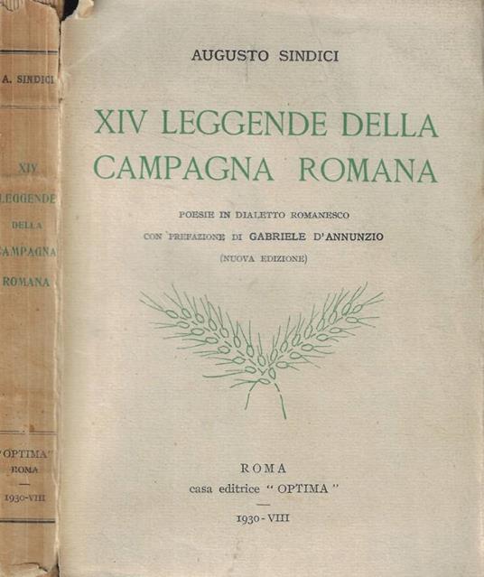 XIV leggende della campagna romana - Augusto Sindici - copertina