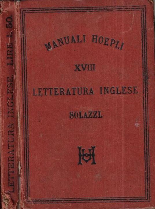 Letteratura inglese - Enrico Solazzi - copertina