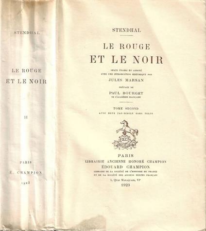 Le rouge et le noir - Stendhal - copertina