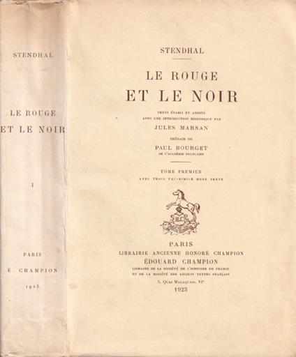 Le rouge et el noir, vol. I - Stendhal - copertina