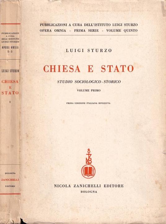 Chiesa e Stato, vol. I - Luigi Sturzo - copertina