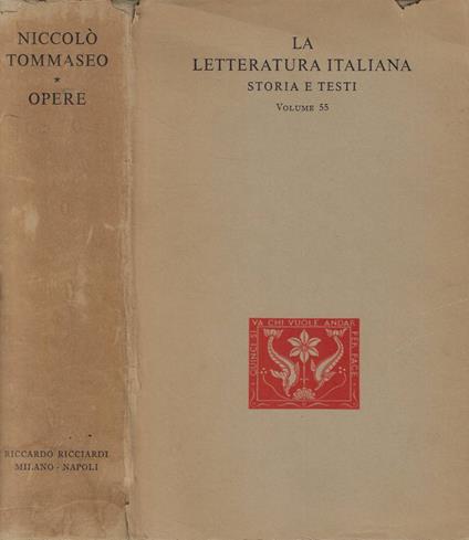 Opere - Niccolò Tommaseo - copertina