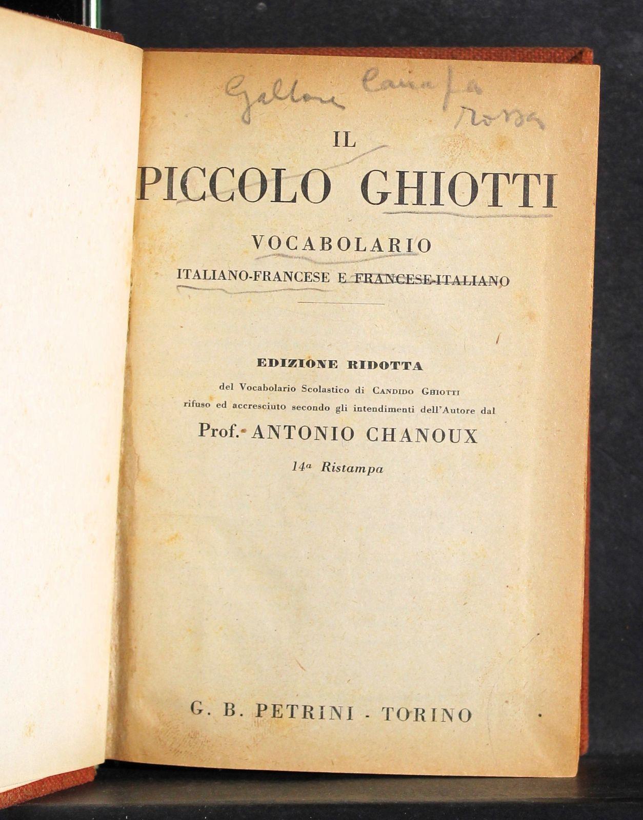 Il piccolo ghiotti. Vocabolario Ita-Francese Fra-Italiano