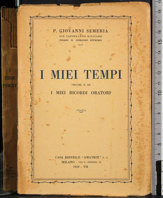 I miei tempi - Giovanni Semeria - copertina