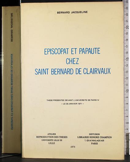 Episcopat et papaute chez saint Bernard de Clairvaux - copertina