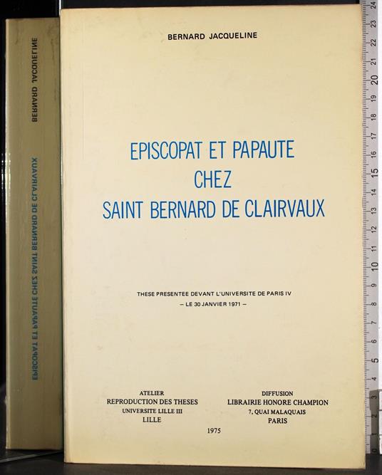 Episcopat et papaute chez saint Bernard de Clairvaux - copertina