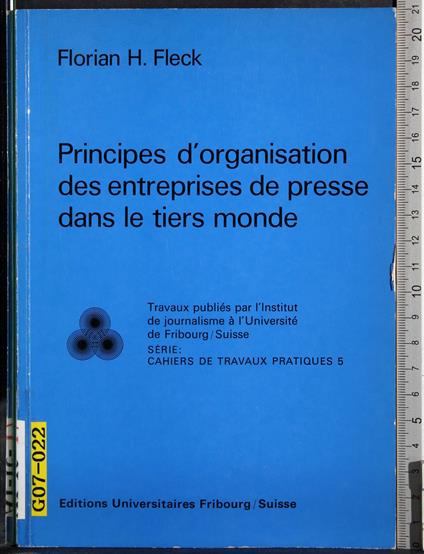 Principes d'organisation des entreprises de presse - copertina