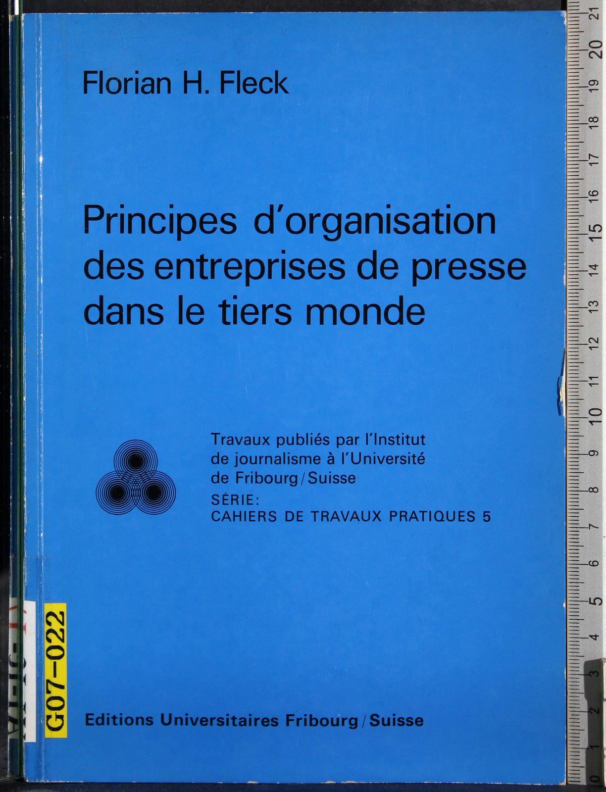 Principes d'organisation des entreprises de presse