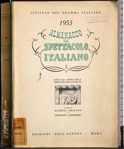 Almanacco dello spettacolo italiano - Ludovico Ariosto - copertina