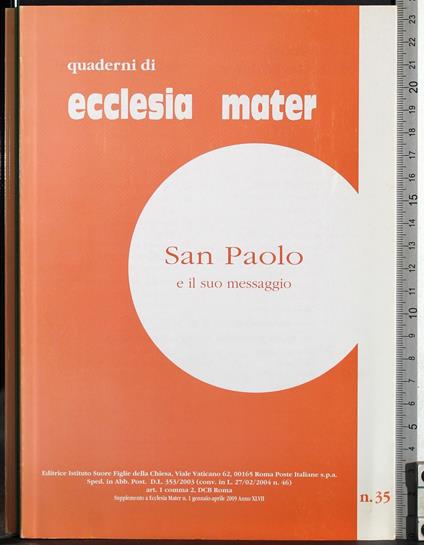 Quaderni di ecclesia mater. San Paolo - copertina