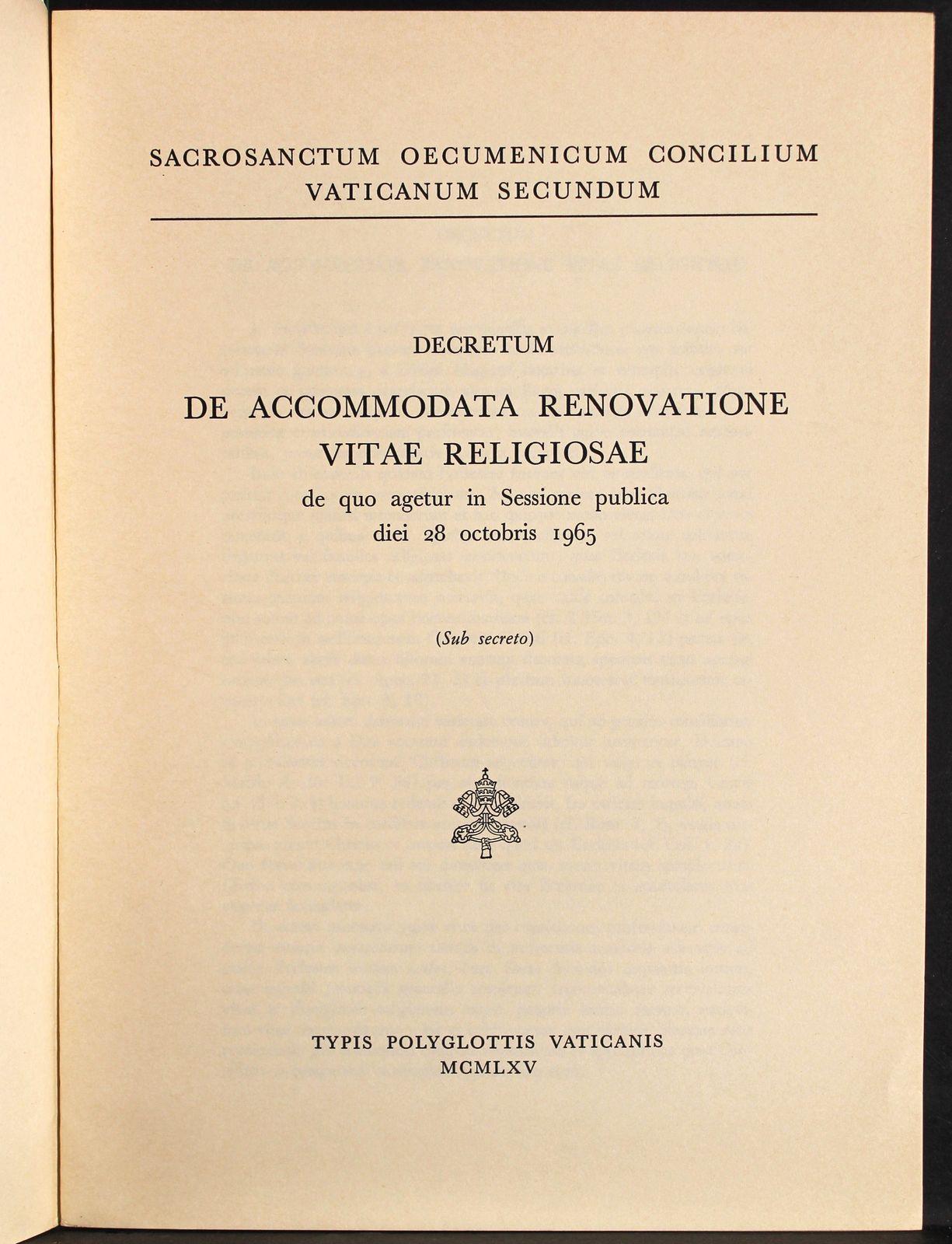 De Accomodata renovatione vitae religiosae