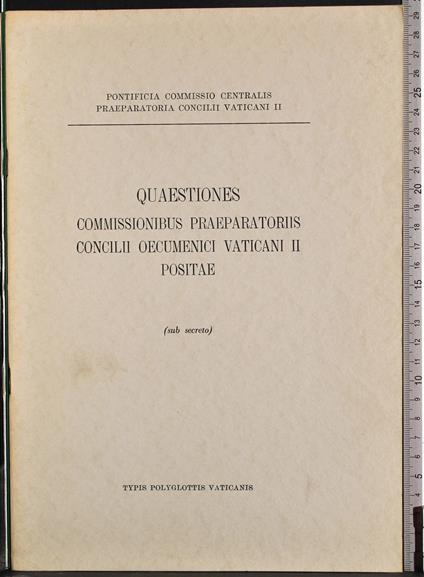 Questiones commissionibus praeparatoriis Concilii - copertina