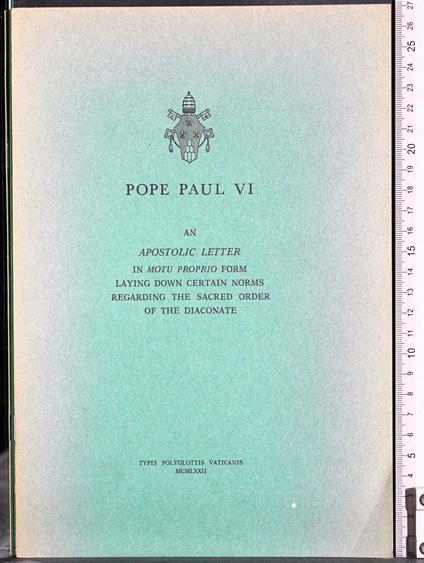 Pope Paul VI. An apostolic letter - copertina
