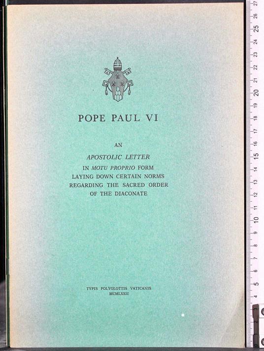 Pope Paul VI. An apostolic letter - copertina