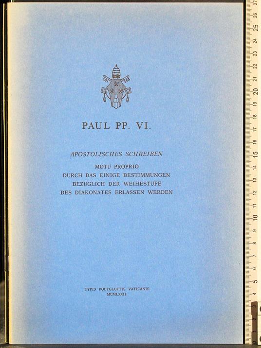 Paul PP. VI. Apostolisches Schreiben - copertina