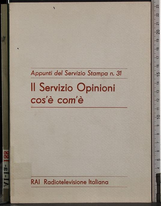 Il servizio opinioni. Cos'è com'è - copertina