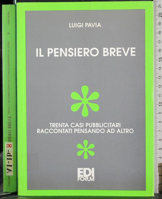 Il pensiero breve - Luigi Pavia - copertina