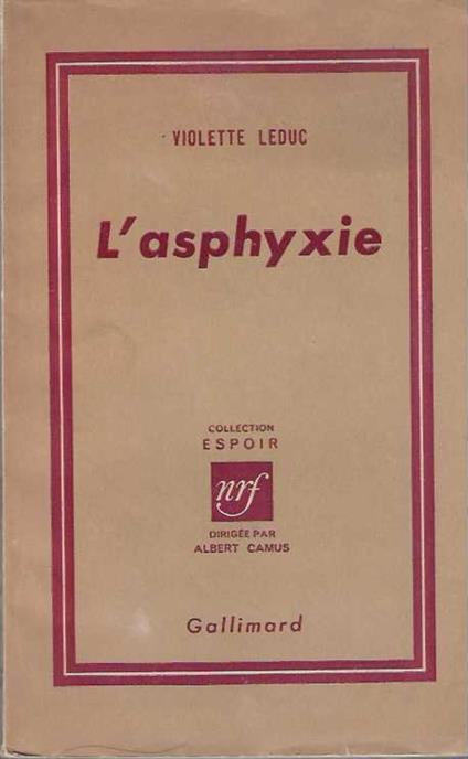 L' L' asphyxie - Violette Leduc - copertina