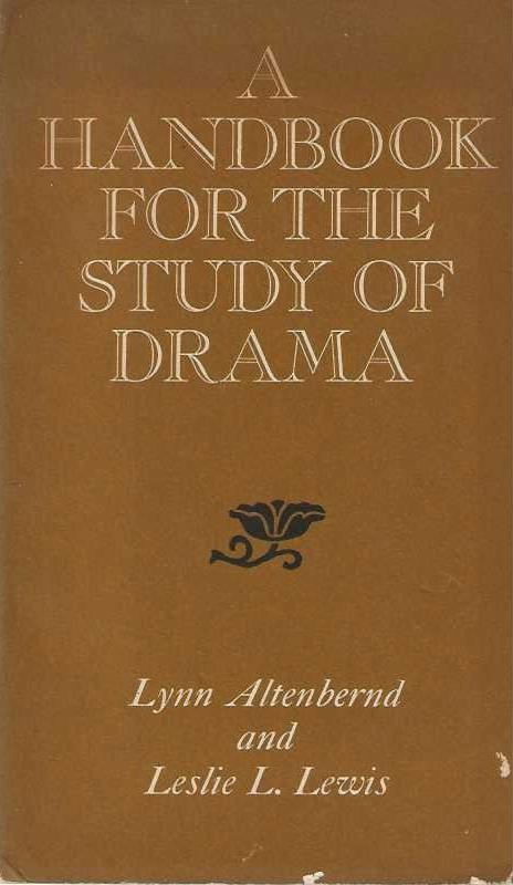 A Handbook for the study of drama - copertina