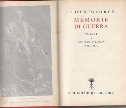 Memorie di Guerra - David Lloyd George - copertina
