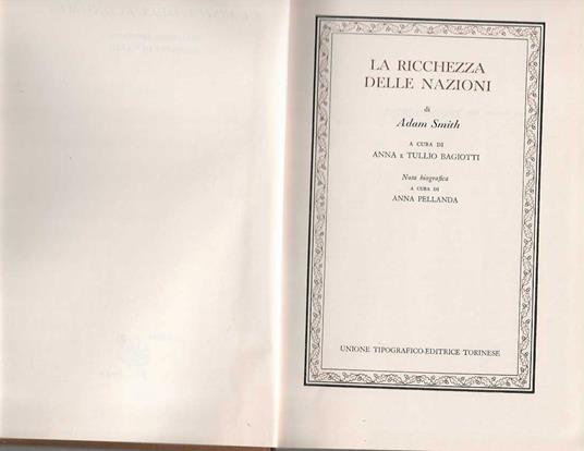 Ricchezza delle Nazioni - Adam Smith - copertina