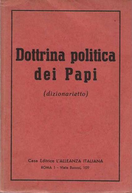Dottrina politica dei Papi (dizionarietto) - copertina