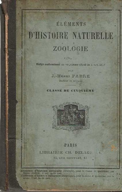 éléments d'histoire naturelle Zoologie - Jean-Henri Fabre - copertina