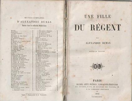 Une Fille du Régent - Alexandre Dumas - copertina