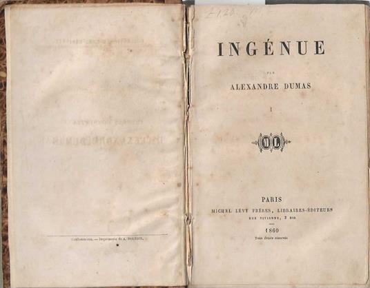 Ingénue - Alexandre Dumas - copertina