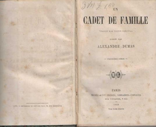 Un Cadet de Famille - Alexandre Dumas - copertina