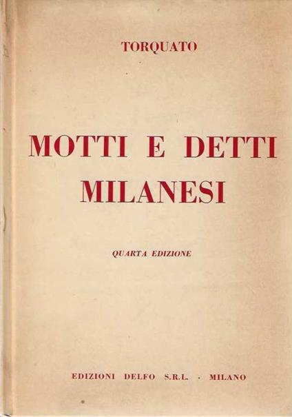Motti e detti Milanesi - Torquato - copertina