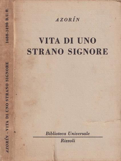 Vita di uno strano signore - Azorín - copertina