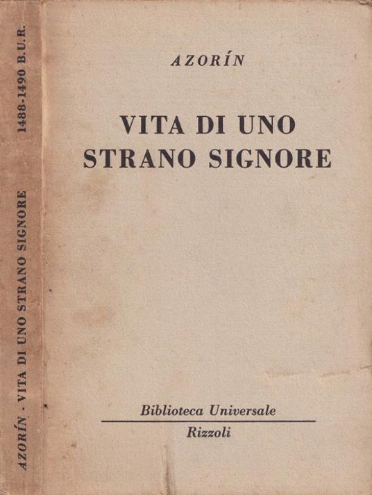 Vita di uno strano signore - Azorín - copertina