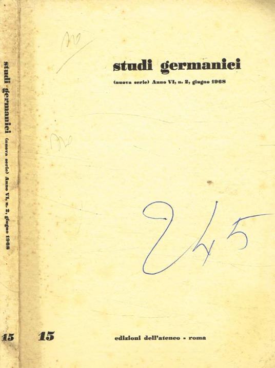 Studi germanici (nuova serie) anno VI, n.2, giugno 1968 - copertina