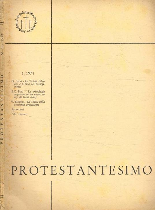 Protestantesimo 1/1971 - copertina