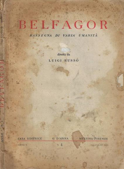 Belfagor n. 4 Anno 1950 - copertina